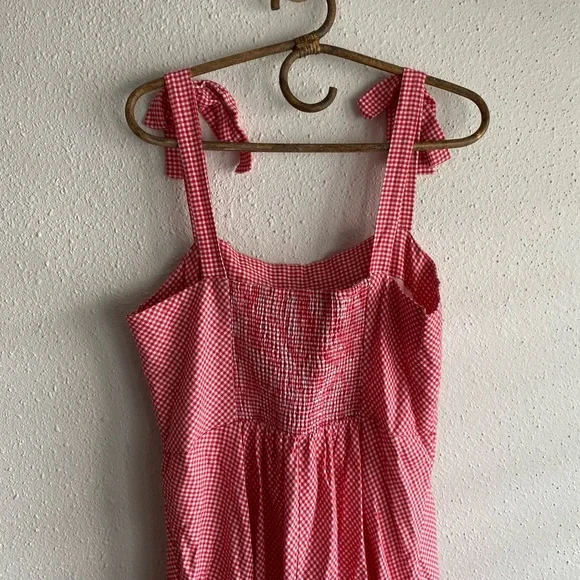 Draper James Red Gingham Picnic Dress with Bow Detail - Picture 3 of 5